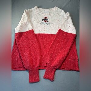 Womens Pink Speckled Ohio State Light Sweater Size Medium Wear By Erin Andrews